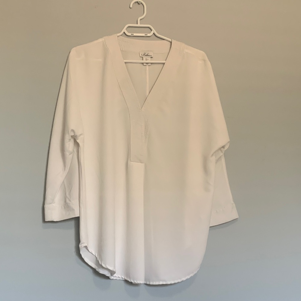 Elegant 3/4 Sleeve Easy Wear V-Neck Blouse-Large